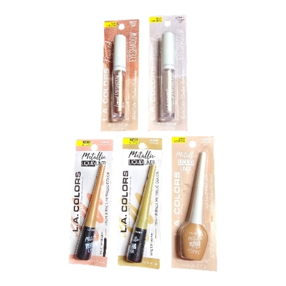 ✨L.A. Colors Metallic Makeup Bundle 5pc Eyeshadow & Liquid Liner Set NWT